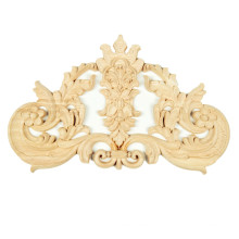 Feuilles d&#39;acanthe sculptées sur bois non peint Appliques Frame Decoration Onlay Furniture Decoration